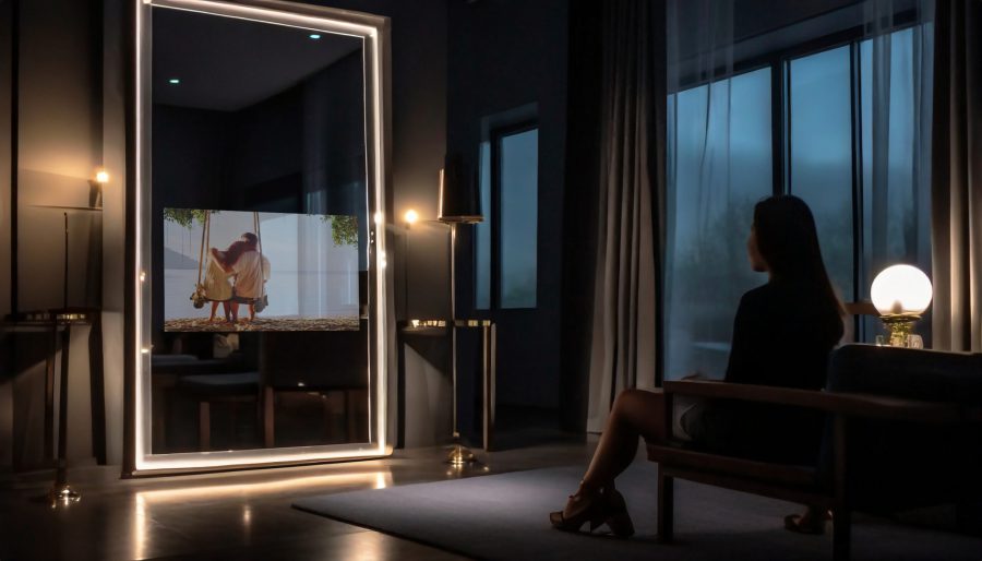 OPALE spiegel televisie bij aconcept pro media, Technologie en Design in één audiovisuele oplossing